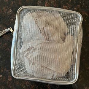 Small Silver Metallic Mesh Travel Bag